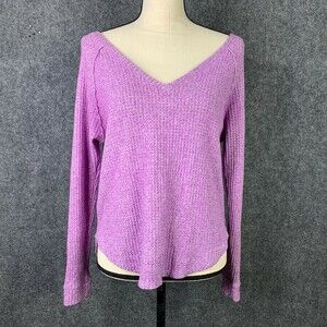 American Eagle Outfitters Soft & Sexy Plush Pullover Women XS Waffle-weave